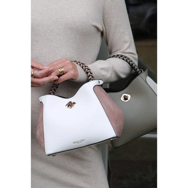 Luella Grey Kate Woven Handle Crossbody In White