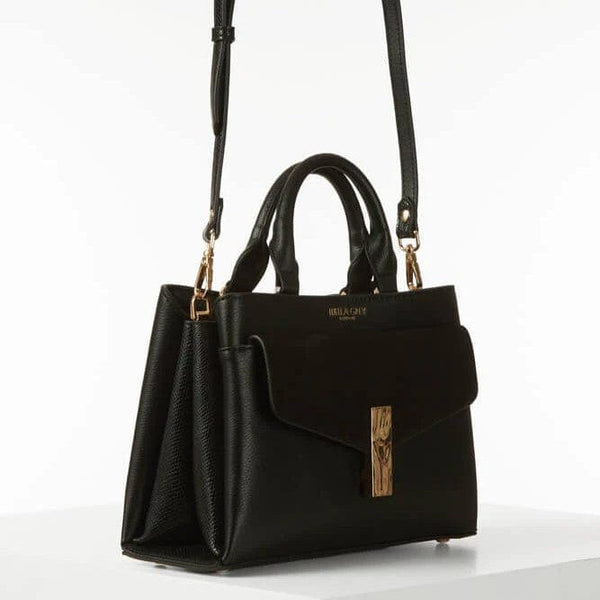 KRISTIE FRONT POCKET CROSSBODY TOTE BLACK KRISTIE FRONT POCKET CROSSBODY TOTE BLACK
