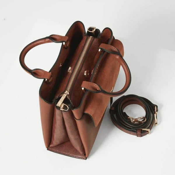 KRISTIE FRONT POCKET CROSSBODY TOTE CONKER