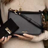 Luella Grey Margarita Zip Top Crossbody In Black
