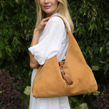 Luella Grey Pandora Suede Hobo in Camel