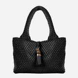 Luella Grey Saskia Black Large Woven Tote in Black
