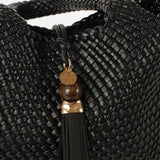 Luella Grey Saskia Black Large Woven Tote in Black