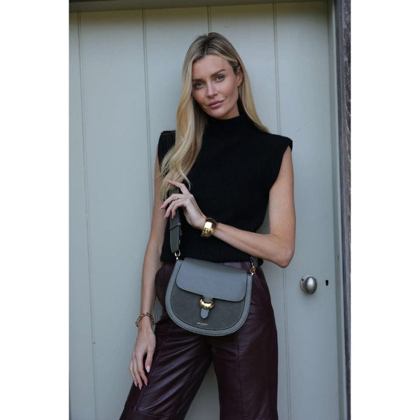 Luella Grey Venetia Saddle Crossbody In Khaki
