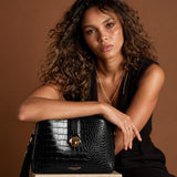 Luella Grey Mills Croc Crossbody In Black