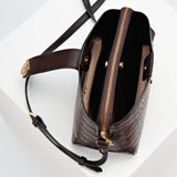 Luella Grey Mills Croc Crossbody In Chocolate