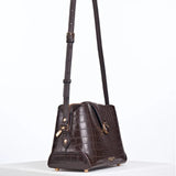 Luella Grey Mills Croc Crossbody In Chocolate