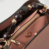 Luella Grey Danielle Beaded Handle Crossbody Tote in Rose
