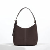 Luella Grey Roxanne Recycled Suede Grab Handle Bag In Chocolate