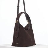 Luella Grey Roxanne Recycled Suede Grab Handle Bag In Chocolate