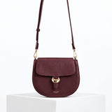 Luella Grey Venetia Saddle Crossbody In Black Cherry