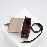 Luella Grey Venetia Saddle Crossbody In Black Cherry