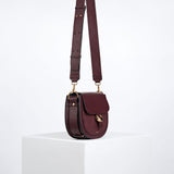 Luella Grey Venetia Saddle Crossbody In Black Cherry