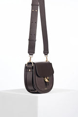 Venetia Chocolate Saddle Crossbody In Chcolate