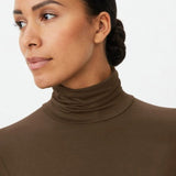 Masai Brooklyn Jersey Turtleneck Top In Slate Black