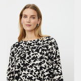 Masai Becca Top In Black Floral Print
