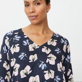 Masai Benika Blouse In Floral Navy Blazer