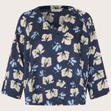 Masai Benika Blouse In Floral Navy Blazer