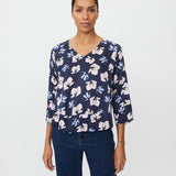 Masai Benika Blouse In Floral Navy Blazer