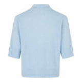 Masai Liva Short Sleeve Button Through Cardigan In Blue Fog