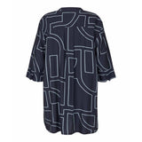 Masai Mageam Tunic Graphic Print In Navy