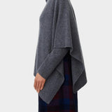 Masai Oversized Knitted Wool Poncho In Grey
