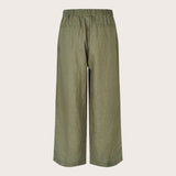 Masai Parini Full Length Linen Trousers In D. Lichen Green
