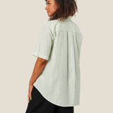 Masai Short-sleeve Stripe Irvine Shirt In Frosty Green