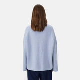 Masai Soft Rib Knit V-Neck Sweater In Zen Blue