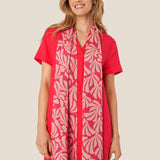 Masai Along Floral Scarf In Hibiscus Coral