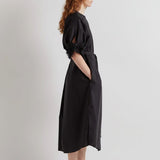 MEI MEIJ Abito Flower Sleeve Detail Dress In Nero