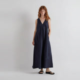MEI MEIJ Pure Linen Dungarees Jumpsuit In Oceania