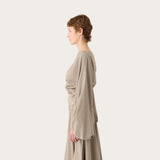 MeiMeij Blouse With Wide Sleeves In Taffeta Fabric In Aloe