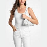 Athena Floral Appliqué Convertible Clutch In Optic White