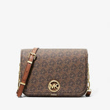 Michael Kors Delancey Medium Empire Signature Logo Messenger Bag In Brown