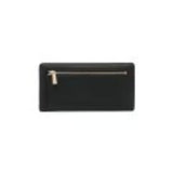 Michael Kors Empire Long Slim Snap  Wallet With Card Slots In Black