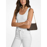 Michael Kors Empire Medium Signature Logo Chain-link Pochette In Brn/Acorn