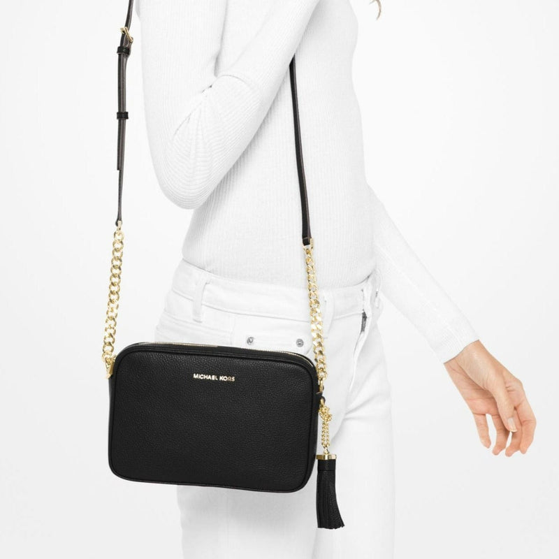 Michael Kors Ginny Leather Crossbody Camera Bag in Black Elys