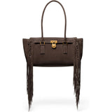Michael Kors Hamilton Moderne Small Signature Logo Satchel In Chocolate