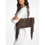 Michael Kors Hamilton Moderne Small Signature Logo Satchel In Chocolate