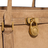 Michael Kors Hamilton Moderne Small Signature Logo Satchel In Husk