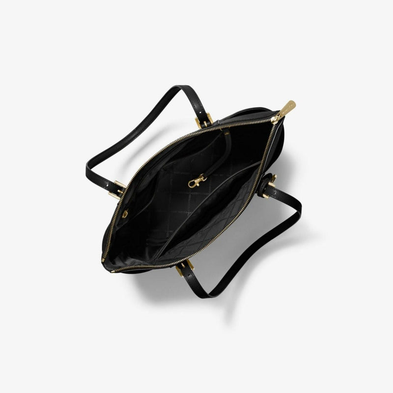 Michael Kors Jet Set Large Saffiano Leather Top-Zip Tote Bag in Black –  Elys Wimbledon