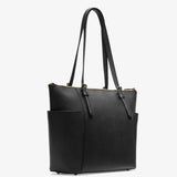 Michael Kors Jet Set Large Saffiano Leather Top-Zip Tote Bag in Black