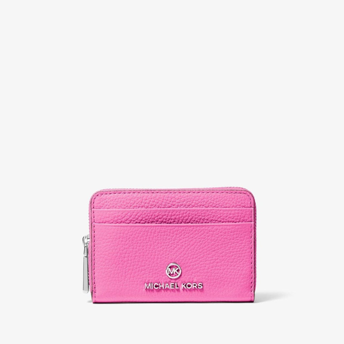Michael Kors Jet Set Small Pebbled Leather Wallet Cerise