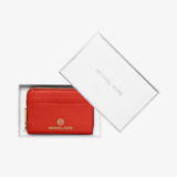 Michael Kors Jet Set Small Pebbled Leather Wallet in Br Terractta