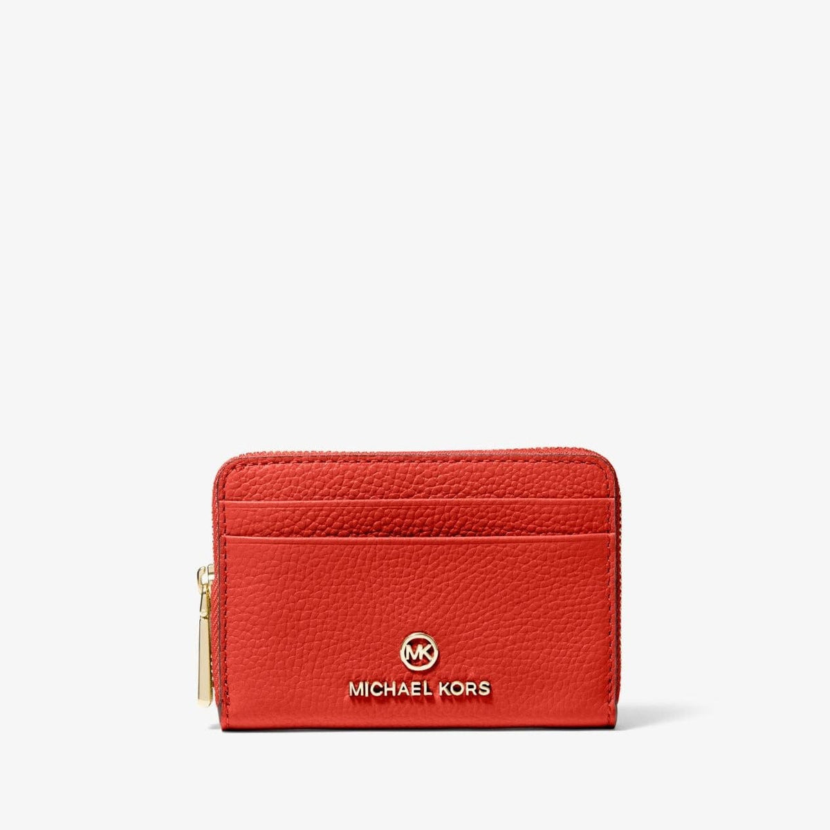 Michael Kors Jet Set Small Pebbled Leather Wallet in Br Terractta