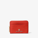 Michael Kors Jet Set Small Pebbled Leather Wallet in Br Terractta