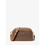 Michael Kors Jet Set Small Signature Logo Camera Crossbody Bag In Brn/Acorn