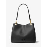 Michael Kors Kensington Large Pebbled Leather Tote Bag In Black