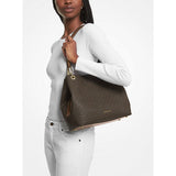 Michael Kors Kensington Large Signature Logo Tote Bag In Brn/Acorn